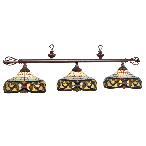 Harmony 60-Inch 3-Light Tiffany-Style Billiard Fixture