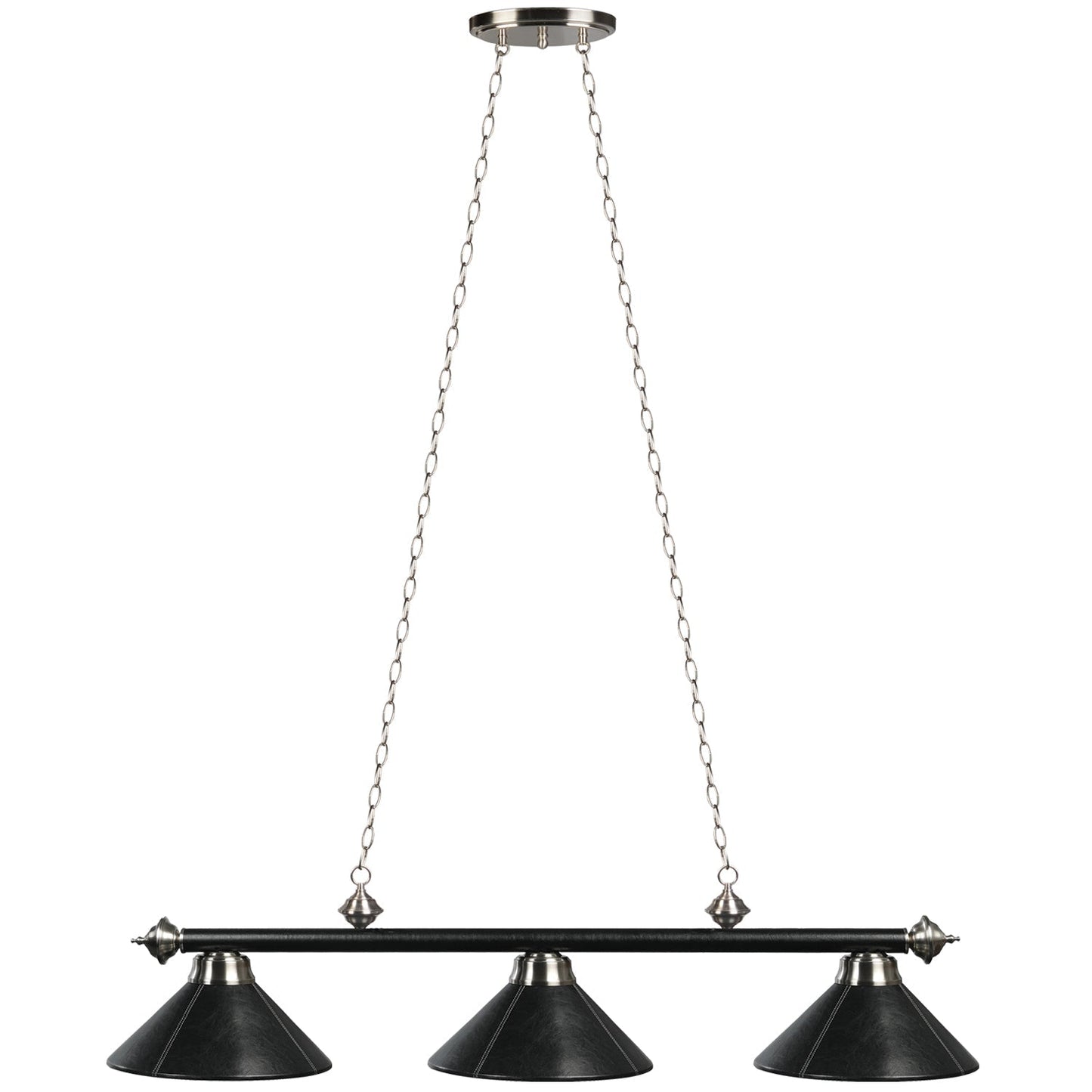 54-Inch 3-Shade Leather Billiard Light