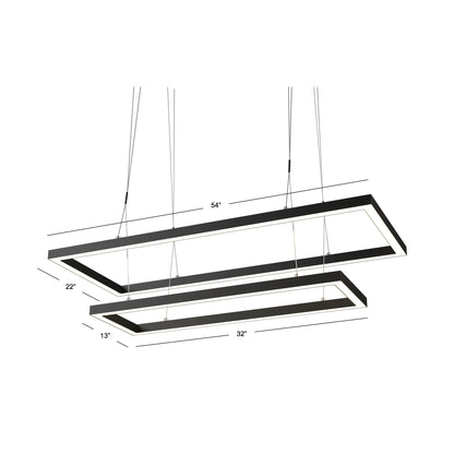 LEDGM-54 - 54" LED Double Rectangular Game Table Light Fixture