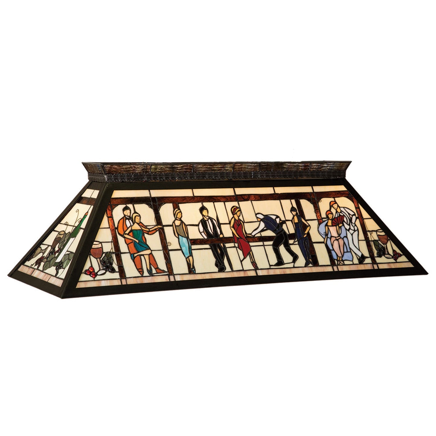 44-Inch Stained Glass Lounge Scene Billiard Fixture