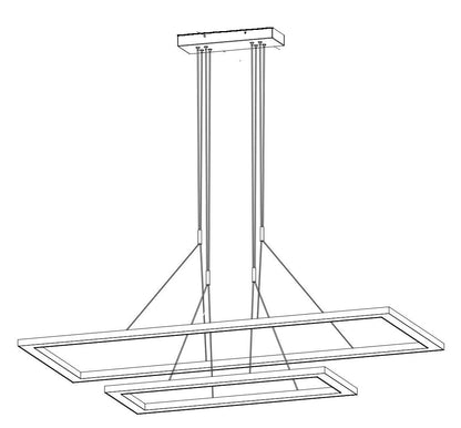 LEDGM-54 - 54" LED Double Rectangular Game Table Light Fixture